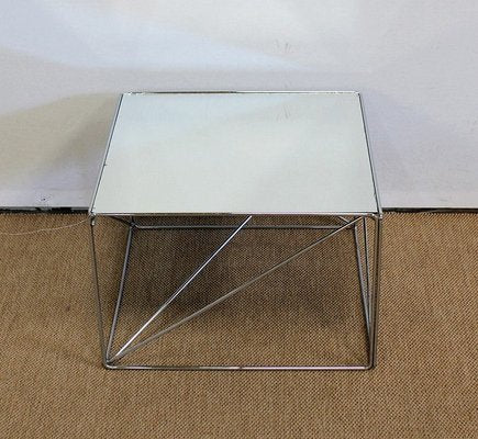 Small Sofa End Table in Chromed Metal by Max Sauze, 1970s-RVK-985007