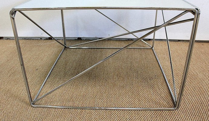 Small Sofa End Table in Chromed Metal by Max Sauze, 1970s-RVK-985007