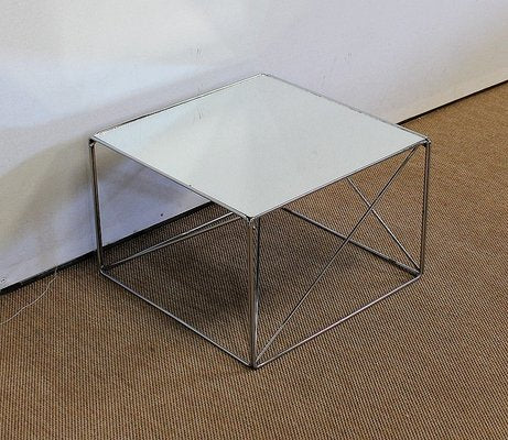 Small Sofa End Table in Chromed Metal by Max Sauze, 1970s-RVK-985007