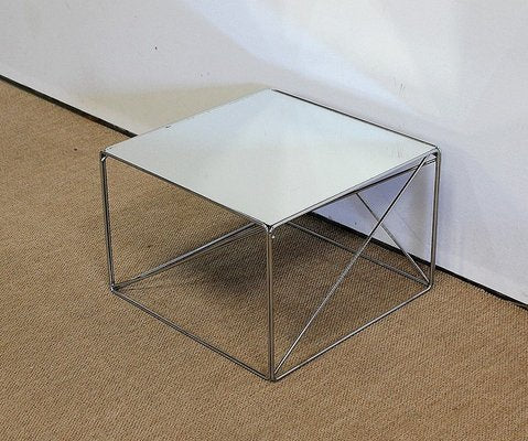 Small Sofa End Table in Chromed Metal by Max Sauze, 1970s-RVK-985007