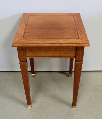 Small Solid Oak Blonde Side Table, 1950s-RVK-948655