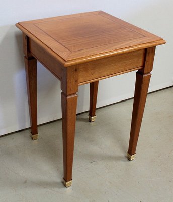 Small Solid Oak Blonde Side Table, 1950s-RVK-948655