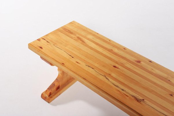 Small Solid Pine Bench Coffee Table, 1980s, Sweden-KMC-975274