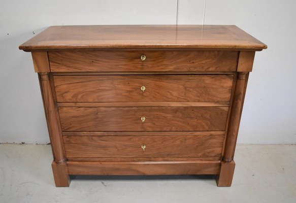 Small Solid Walnut Chest of Drawers, 1800s-RVK-904498