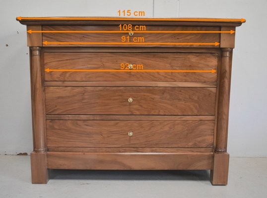 Small Solid Walnut Chest of Drawers, 1800s-RVK-904498