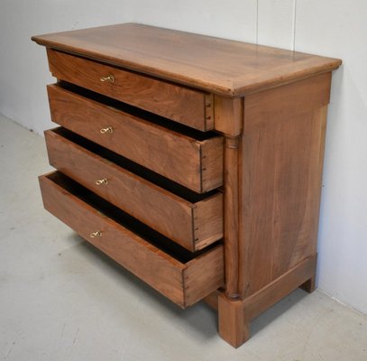 Small Solid Walnut Chest of Drawers, 1800s-RVK-904498