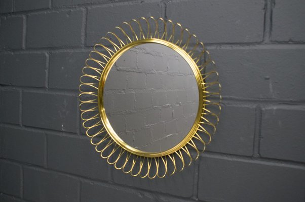 Small Spiral Brass Mirror, 1950s-KQB-688663