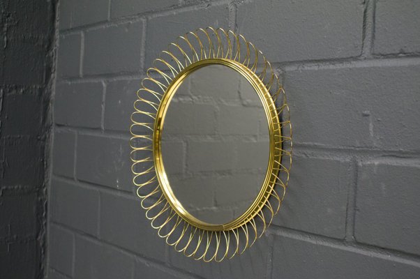 Small Spiral Brass Mirror, 1950s-KQB-688663