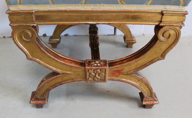 Small Square Giltwood Stool, Late 19th Century-RVK-924056