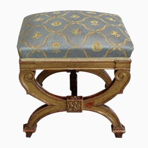 Small Square Giltwood Stool, Late 19th Century-RVK-924056