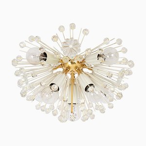 Small Starburst Brass and Crystal Flush Mount attributed to Emil Stejnar, Austria, 1960s-UGR-1756245