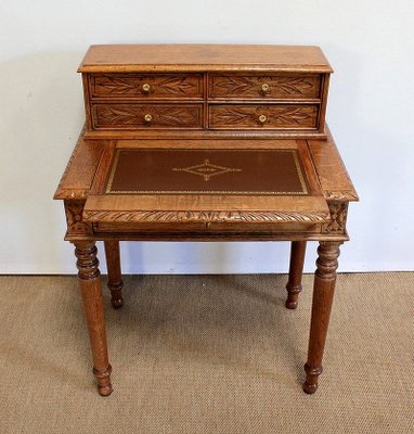 Small Tiered Child's Desk in Solid Oak, Late 19th Century-RVK-1009289