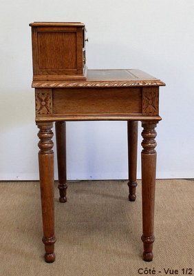 Small Tiered Child's Desk in Solid Oak, Late 19th Century-RVK-1009289