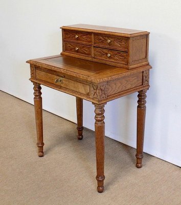 Small Tiered Child's Desk in Solid Oak, Late 19th Century-RVK-1009289