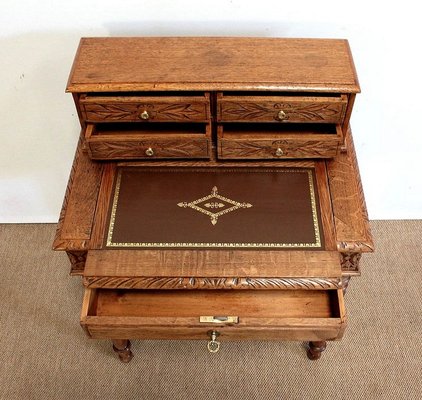 Small Tiered Child's Desk in Solid Oak, Late 19th Century-RVK-1009289