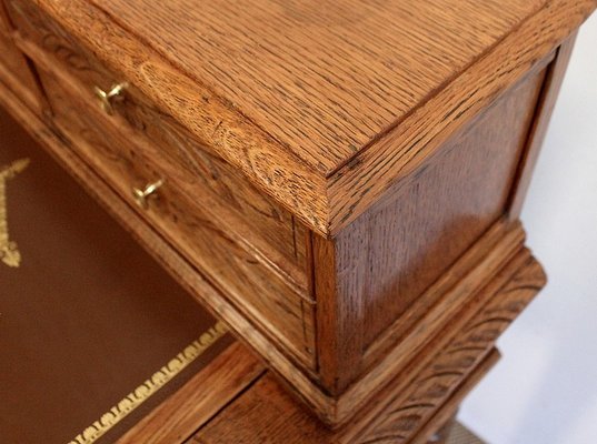 Small Tiered Child's Desk in Solid Oak, Late 19th Century-RVK-1009289