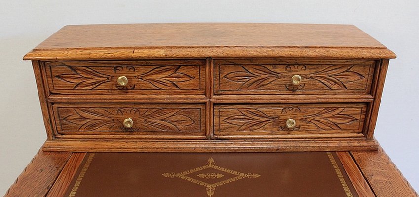 Small Tiered Child's Desk in Solid Oak, Late 19th Century-RVK-1009289