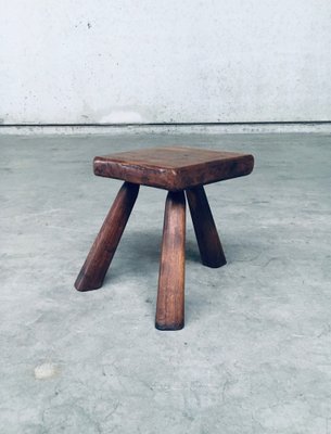 Small Tripod Oak Side Table / Stool, Belgium, 1950s-RQV-1761630