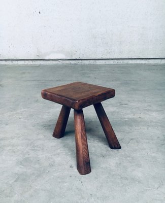 Small Tripod Oak Side Table / Stool, Belgium, 1950s-RQV-1761630