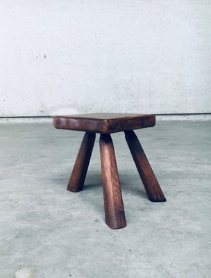 Small Tripod Oak Side Table / Stool, Belgium, 1950s-RQV-1761630