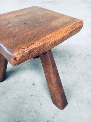 Small Tripod Oak Side Table / Stool, Belgium, 1950s-RQV-1761630