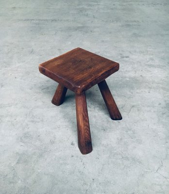 Small Tripod Oak Side Table / Stool, Belgium, 1950s-RQV-1761630