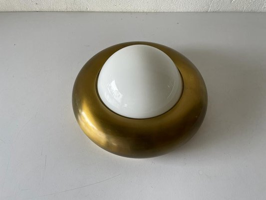 Small Ufo Opal Glass and Brass Sconce from Valenti, Italy, 1970s-RDS-1314396