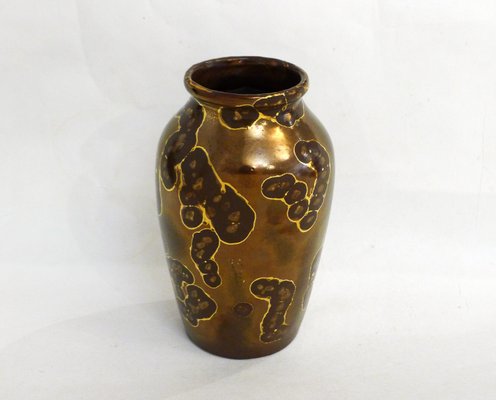 Small Vase with Metallic Glaze by Ceramist Lucien Brisdoux, 1930s-RNR-2021506