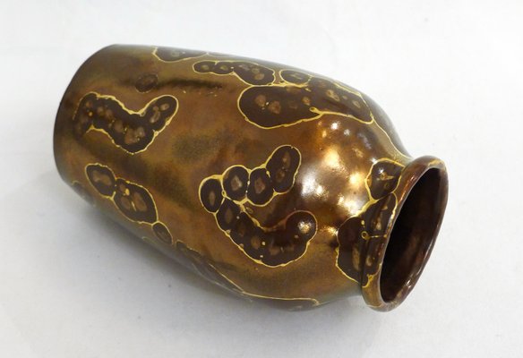 Small Vase with Metallic Glaze by Ceramist Lucien Brisdoux, 1930s-RNR-2021506