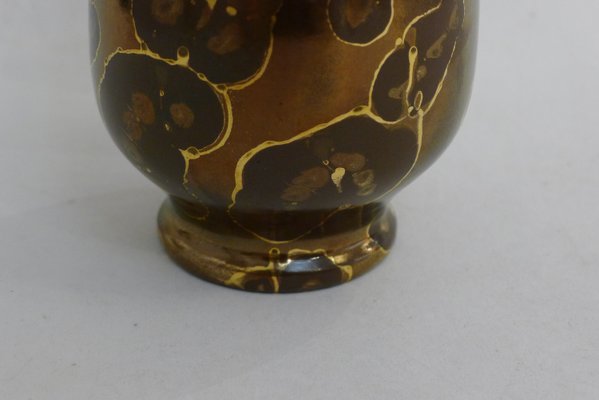 Small Vase with Metallic Glaze by Ceramist Lucien Brisdoux, 1930s-RNR-2021506