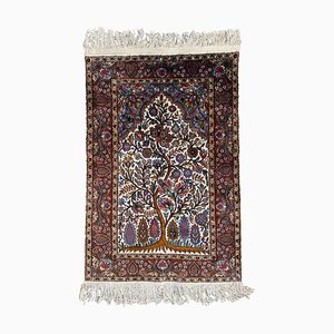 Small Vintage Indian Fine Silk Rug-YMM-1062117