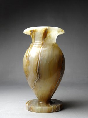 Small Vintage Italian Baluster Vase in Honey Onyx, 1960s-GRD-2021842