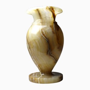 Small Vintage Italian Baluster Vase in Honey Onyx, 1960s-GRD-2021842