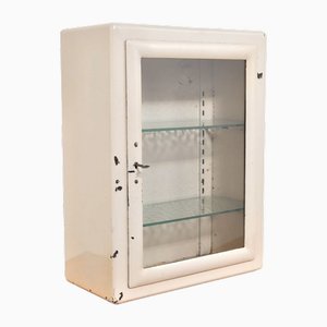 Small Vintage Medical Cabinet in Iron and Glass, 1950s-AOX-2014871