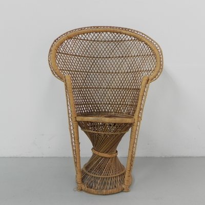 Small Vintage Rattan & Bamboo Emmanuelle Chair-TL-1210329