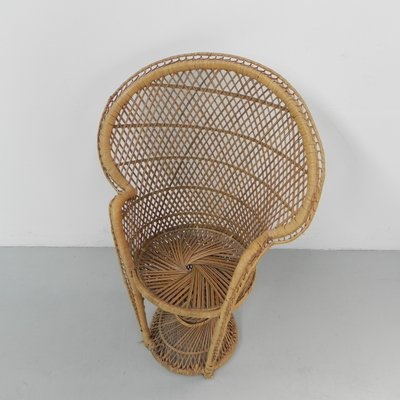 Small Vintage Rattan & Bamboo Emmanuelle Chair-TL-1210329