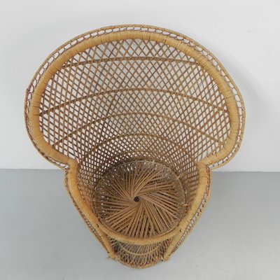 Small Vintage Rattan & Bamboo Emmanuelle Chair-TL-1210329