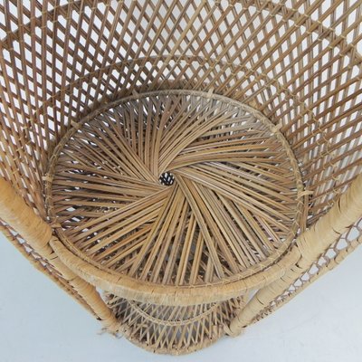 Small Vintage Rattan & Bamboo Emmanuelle Chair-TL-1210329