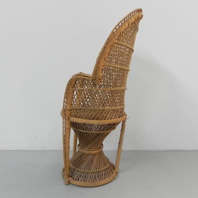 Small Vintage Rattan & Bamboo Emmanuelle Chair-TL-1210329