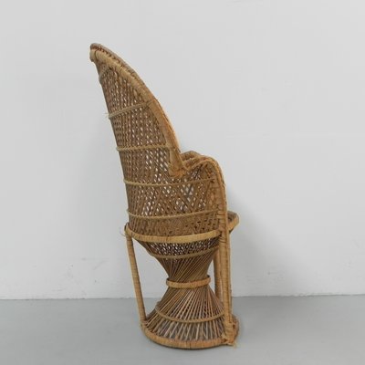 Small Vintage Rattan & Bamboo Emmanuelle Chair-TL-1210329