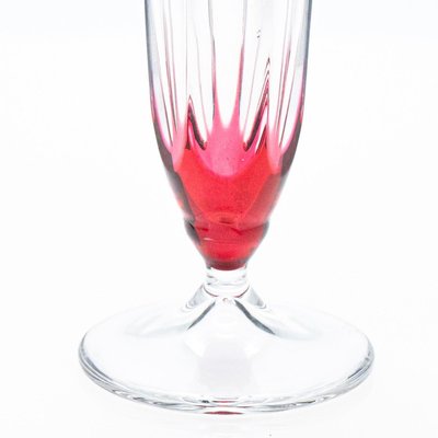 Small Vintage Vase in Deep Rose Red Crystal, 1950s-VDW-2016883