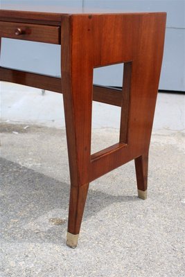 Small Vintage Walnut Desk with Laminated Top & Brass Tips by Gio Ponti-EH-914221