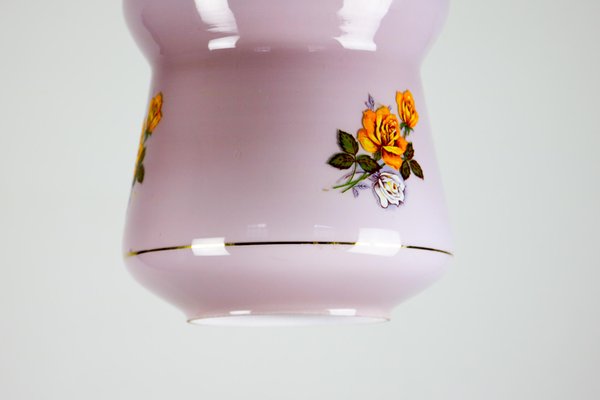 Small Violet Glass Pendant Lamp from EMI, 1940s-HGJ-712513