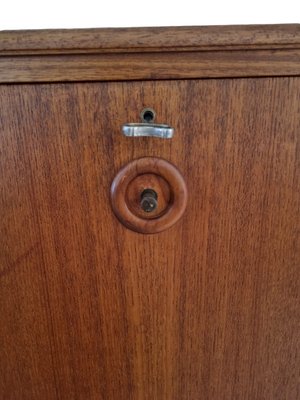 Small Walnut and Brass Wall Unit with Desk Function by William Watting for Fristho-LDW-2036129