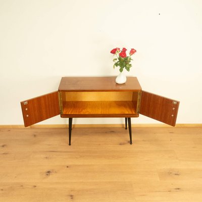 Small Walnut Chest of Drawers with Vertical Decorative Stripes, 1960s-PRK-2004537