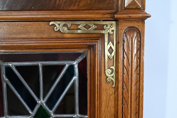 Small Walnut Wall Cabinet, 1920s-RVK-1735348