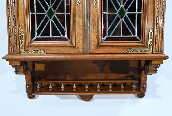 Small Walnut Wall Cabinet, 1920s-RVK-1735348