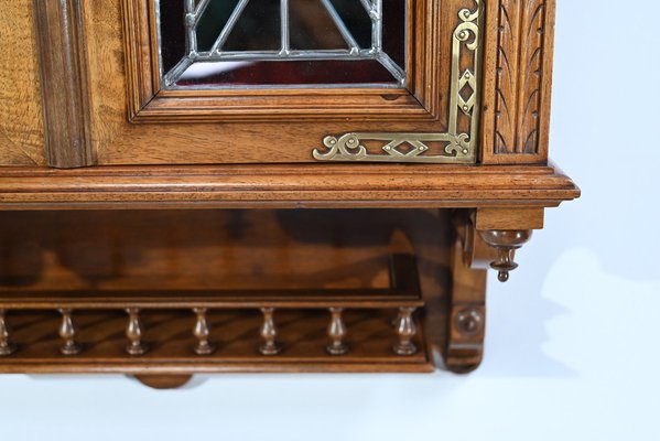 Small Walnut Wall Cabinet, 1920s-RVK-1735348