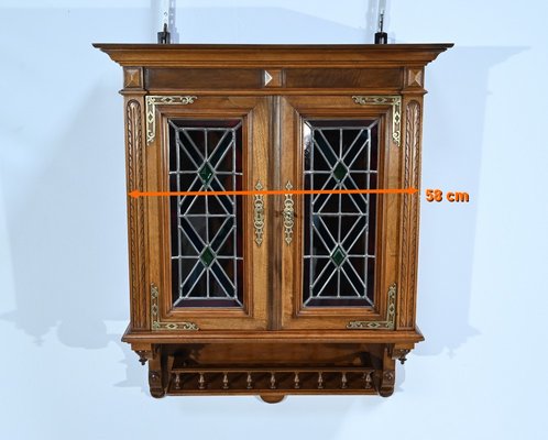 Small Walnut Wall Cabinet, 1920s-RVK-1735348