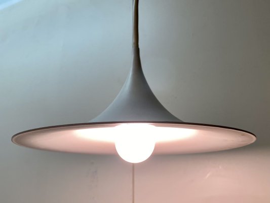 Small White Semi Ceiling Lamp by Claus Bonderup & Torsten Thorup for Fog & Mørup, 1960s-PYR-840843